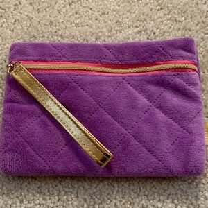 IPSY - Glam Bag Wristlet Purple Quilted with Gold Accents NWOT
